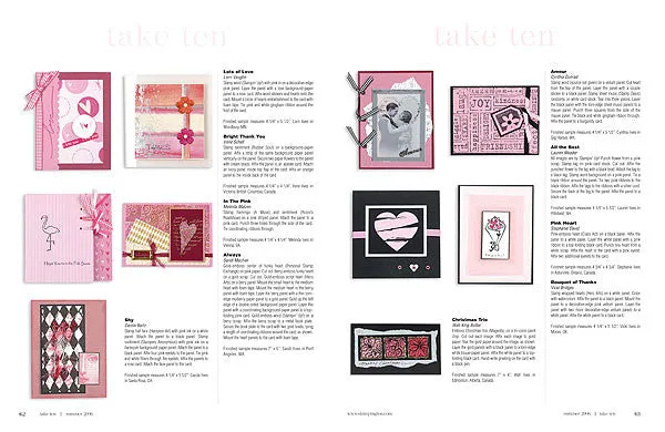 Stampington Take Ten Summer 2006 blad trykt kortlaging