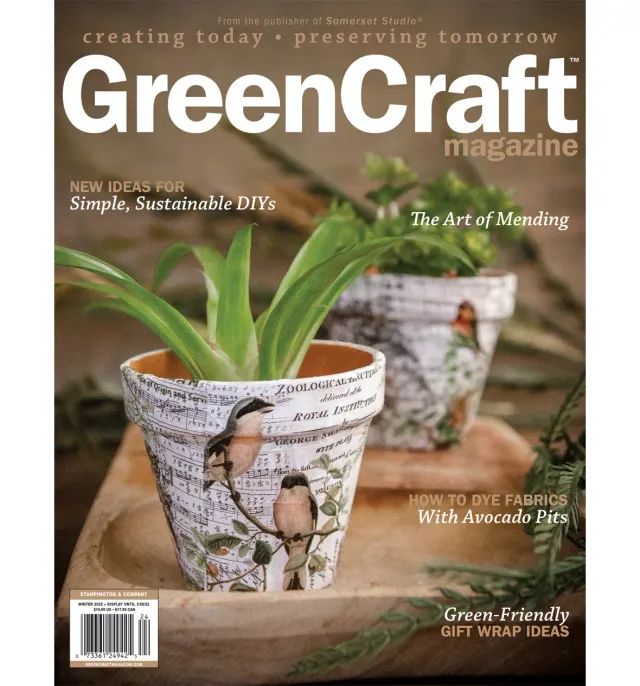Stampington GreenCraft Winter 2022 blad print gjenbruk