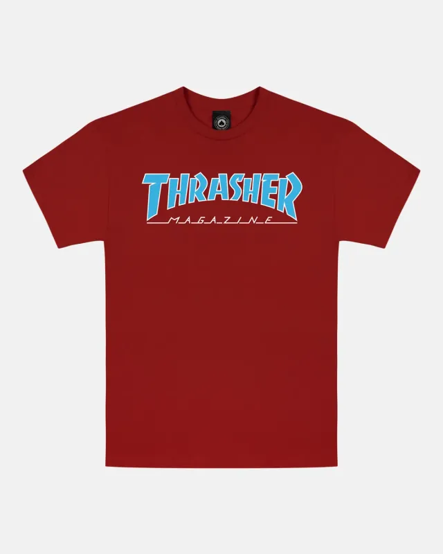 Thrasher Outlined t-skjorte kardinalrød bomull