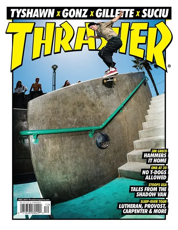 Thrasher Magazine desember 2015 blad enkeltutgave skateboard