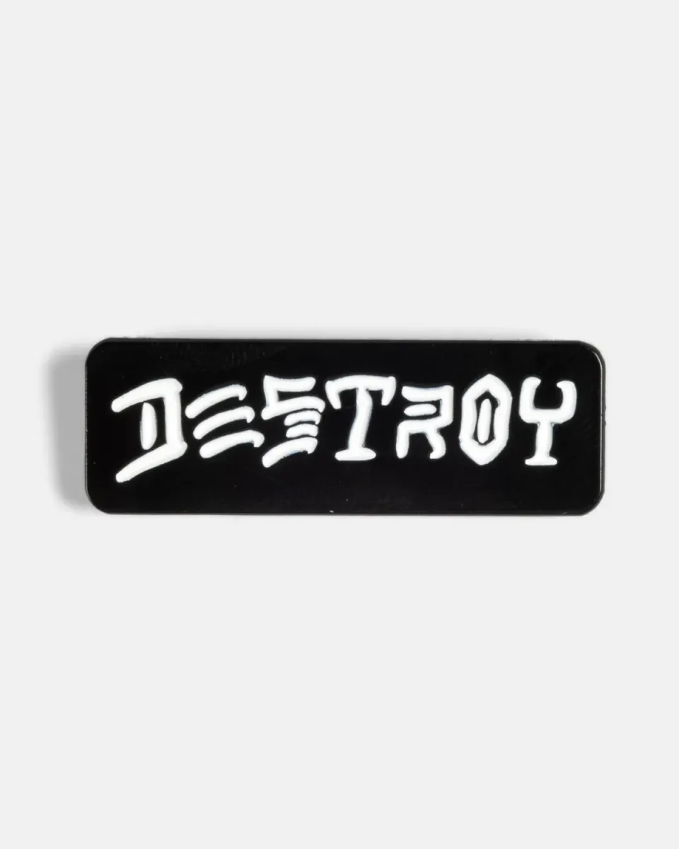 Thrasher Destroy pins svart emalje