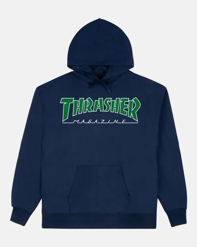 Thrasher Outlined hoodie hettegenser navy green