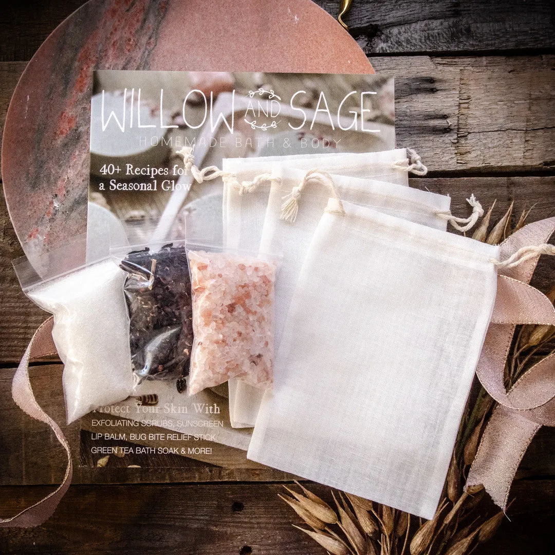 Willow and Sage Hibiscus Salts badesalt sett med blad