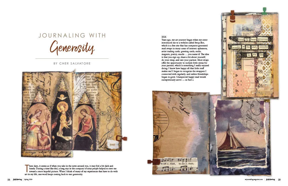 Stampington Art Journaling Spring 2024 blad papir 144 sider
