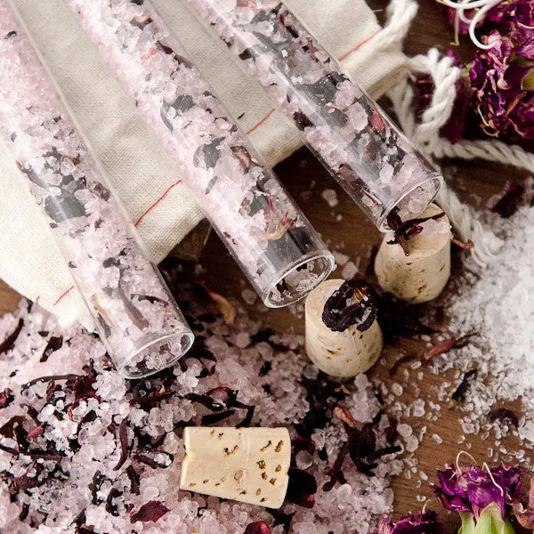 Stampington Hibiscus Bath Salts Vials DIY-sett badesalt
