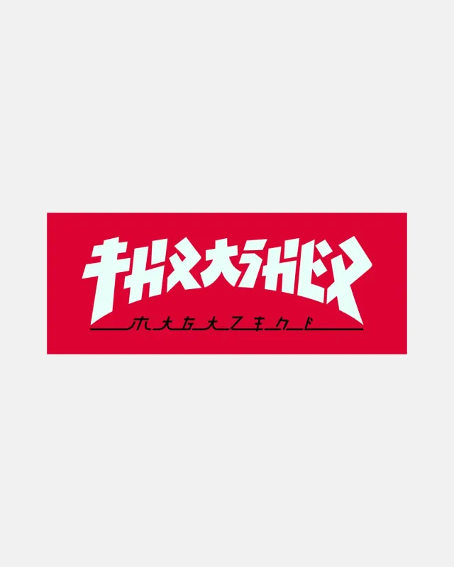 Thrasher Godzilla klistremerke rødt rektangel