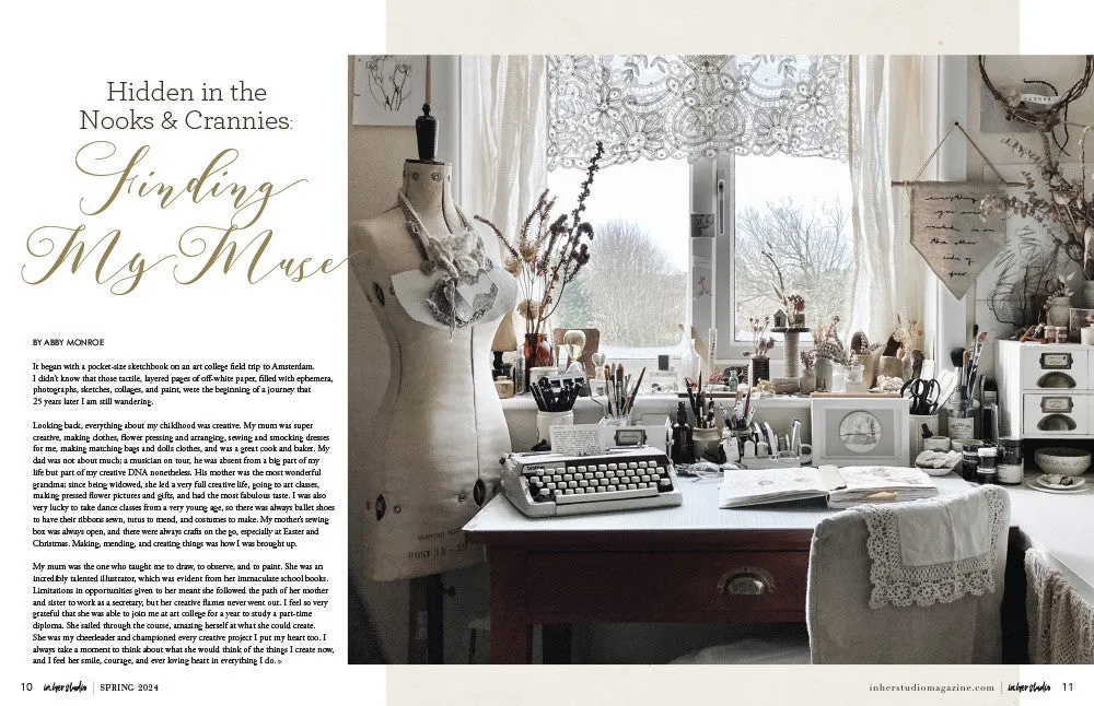 Stampington In Her Studio Spring 2024 blad 160 sider atelier