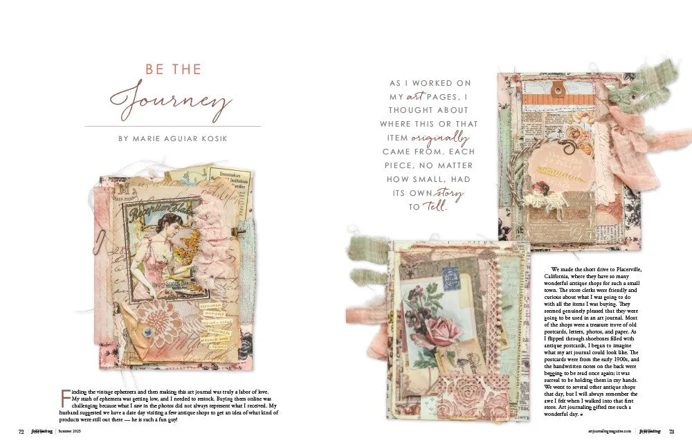 Stampington Art Journaling Summer 2023 blad – dagbokkunst