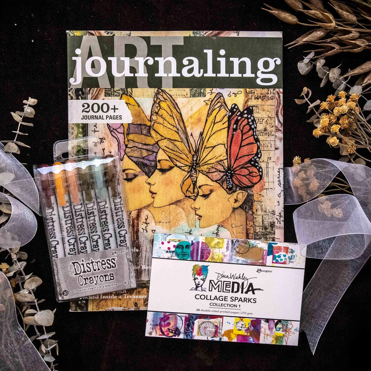 Stampington Art Journaling Distressed Collage bladpakke 3 deler
