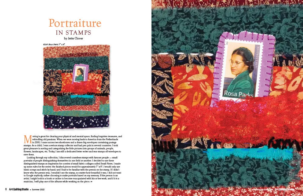 Stampington Art Quilting Studio Summer 2022 blad PDF