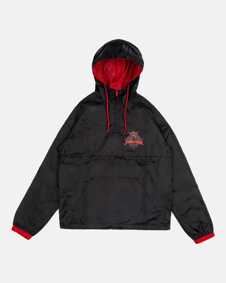Thrasher Golden Gate anorakk svart vannavstøtende