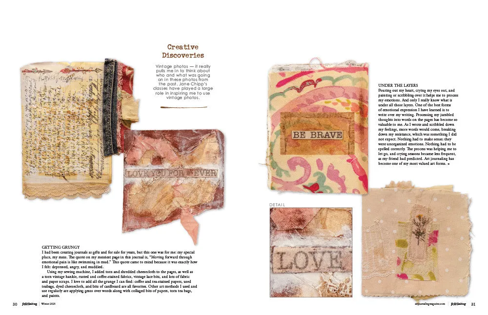 Stampington Art Journaling Winter 2025 blad PDF dagbokideer