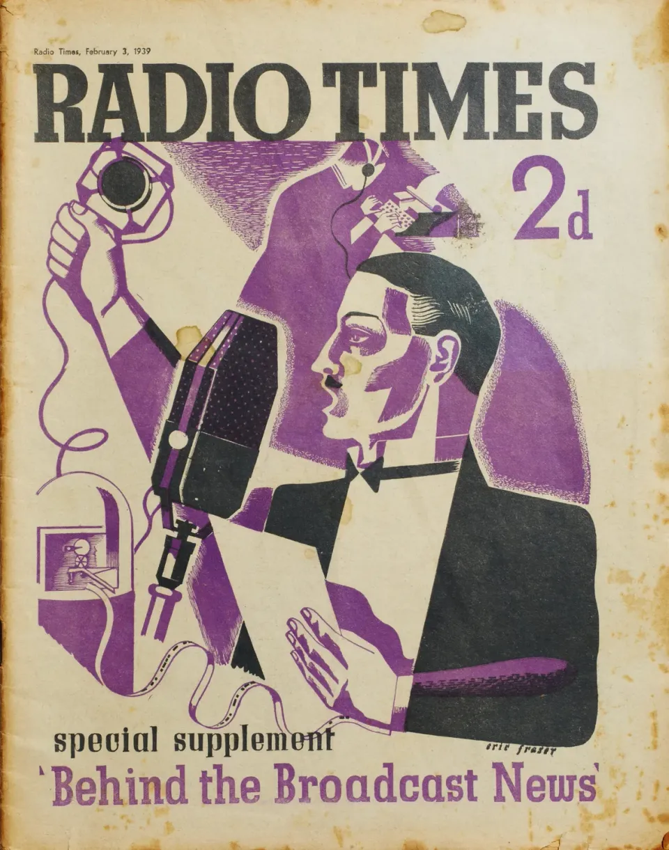 RadioTimes Broadcast News Supplement 1939 plakat A4 retro
