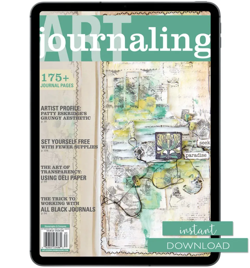 Stampington Art Journaling Autumn 2018 blad pdf mixed media