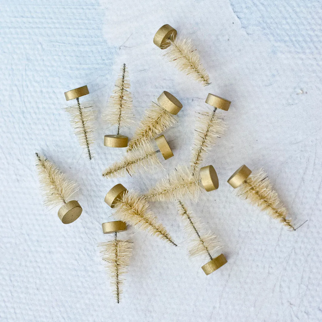 Stampington Miniature Antique White juletre 12-pk sisal
