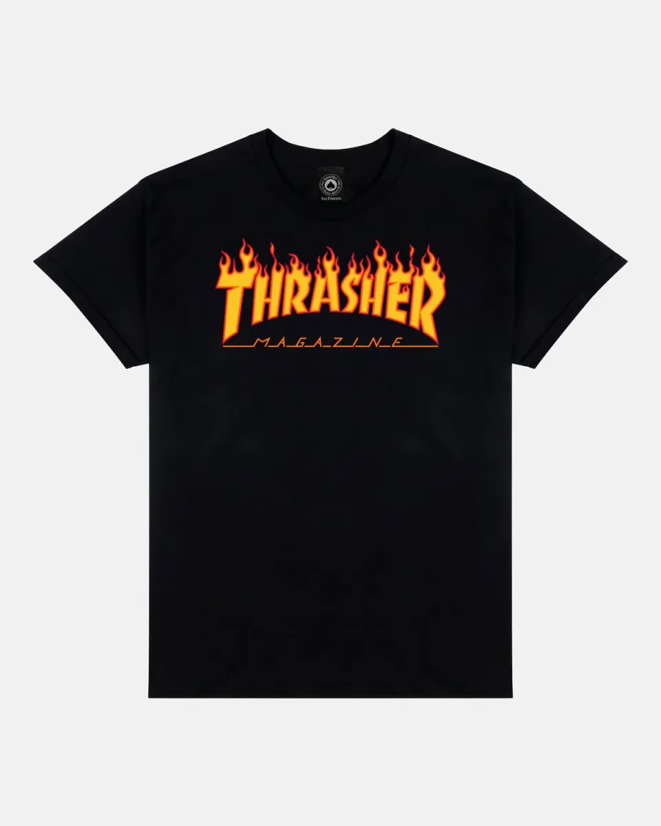Thrasher Flame t-skjorte barn svart bomull