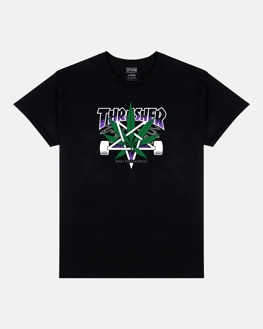 Thrasher Up In Smoke T-skjorte svart grafiktrykk