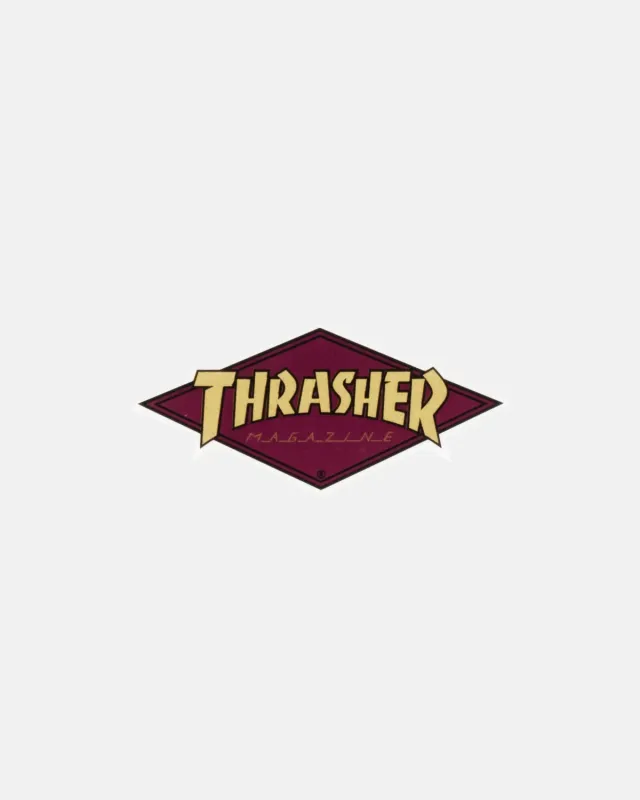 Thrasher Diamond klistremerke burgunder lite