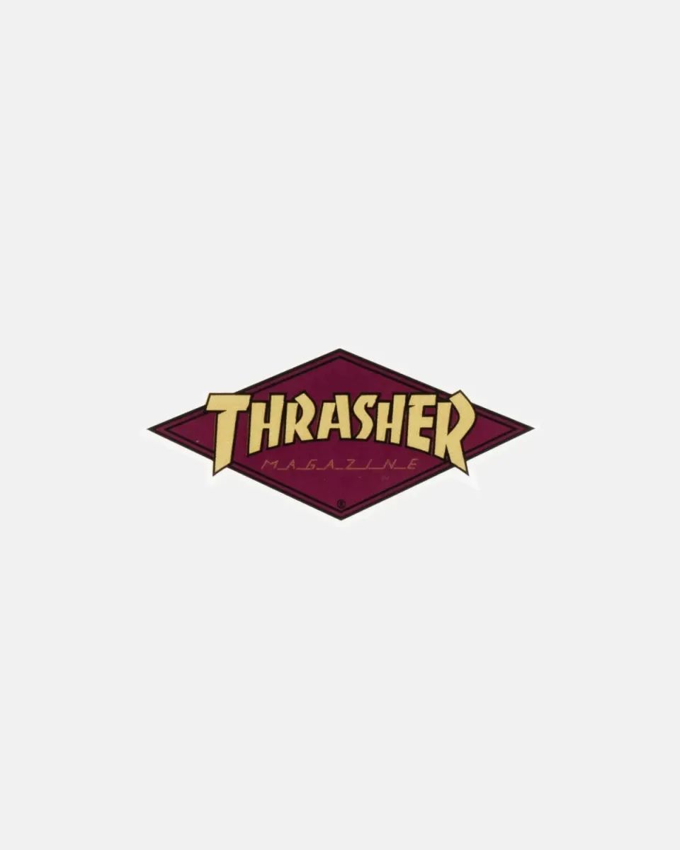 Thrasher Diamond klistremerke burgunder lite
