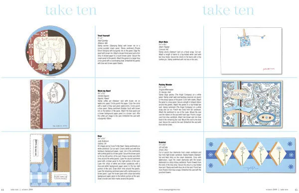 Stampington Take Ten Winter 2008 blad kortlaging 500 ideer