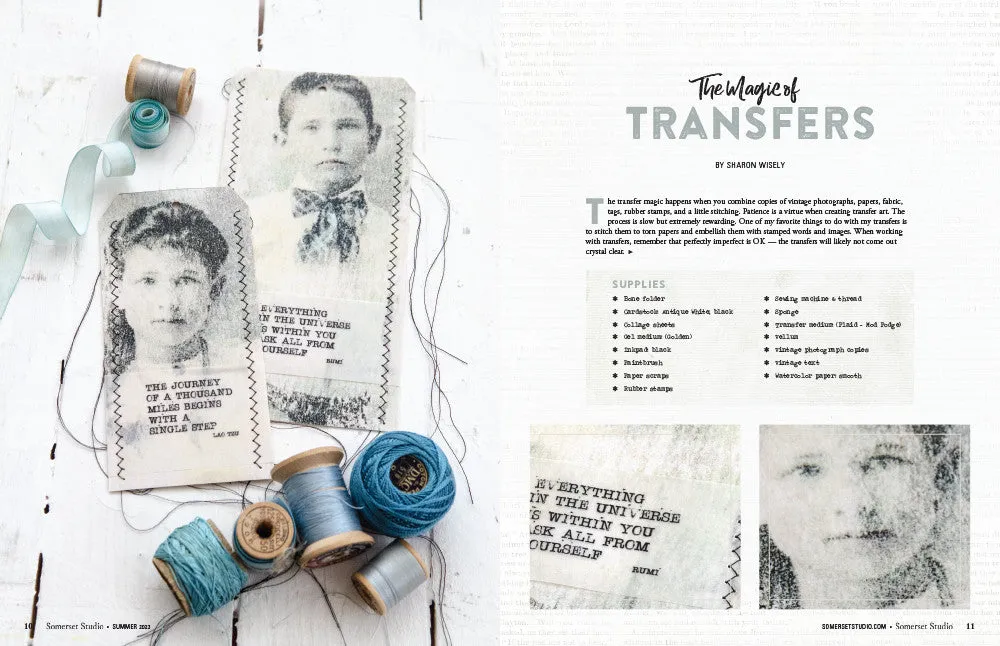 Stampington Somerset Studio Summer 2023 blad digitalutgave mixed-media