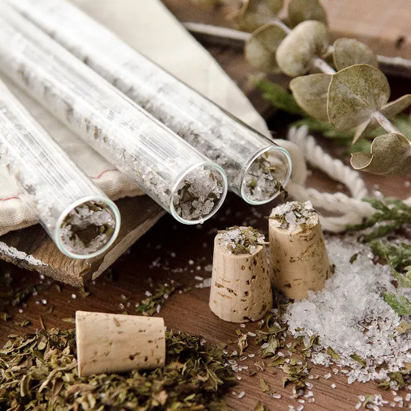 Stampington Peppermint Bath Salts Vials DIY-sett badesalt 3 glass