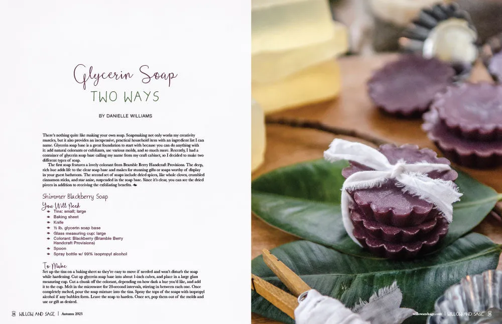Stampington Willow and Sage Soapmaking Vol 1 blad såpelaging