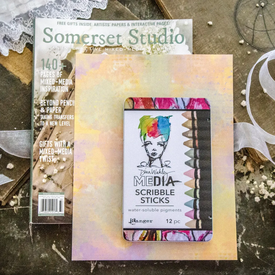 Stampington Somerset Studio Scribbles Scripts bundle blad