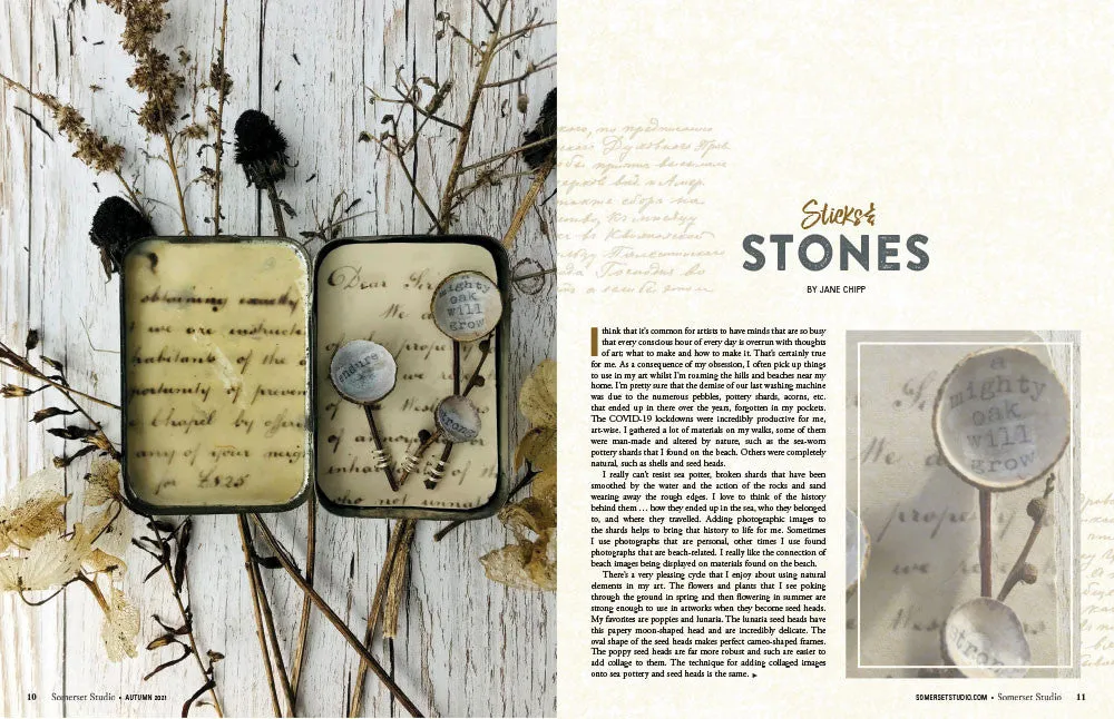 Stampington Somerset Studio Autumn 2021 blad mixed-media