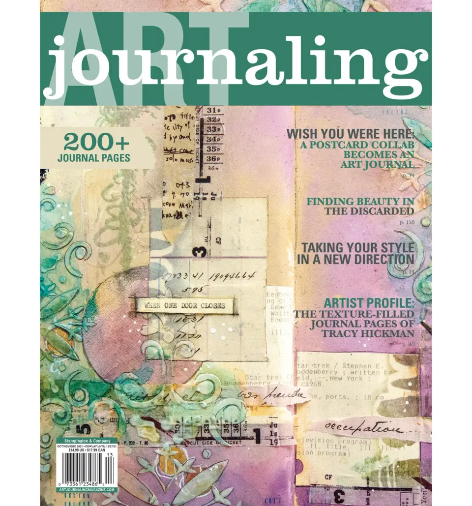 Stampington Art Journaling Autumn 2021 blad digital akvarell