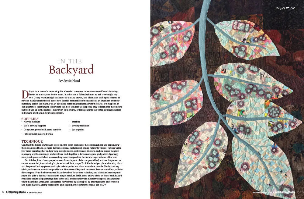 Stampington Art Quilting Studio Summer 2021 blad PDF quilt