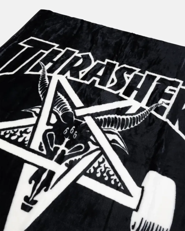Thrasher Skategoat pledd svart 50x60 polyester