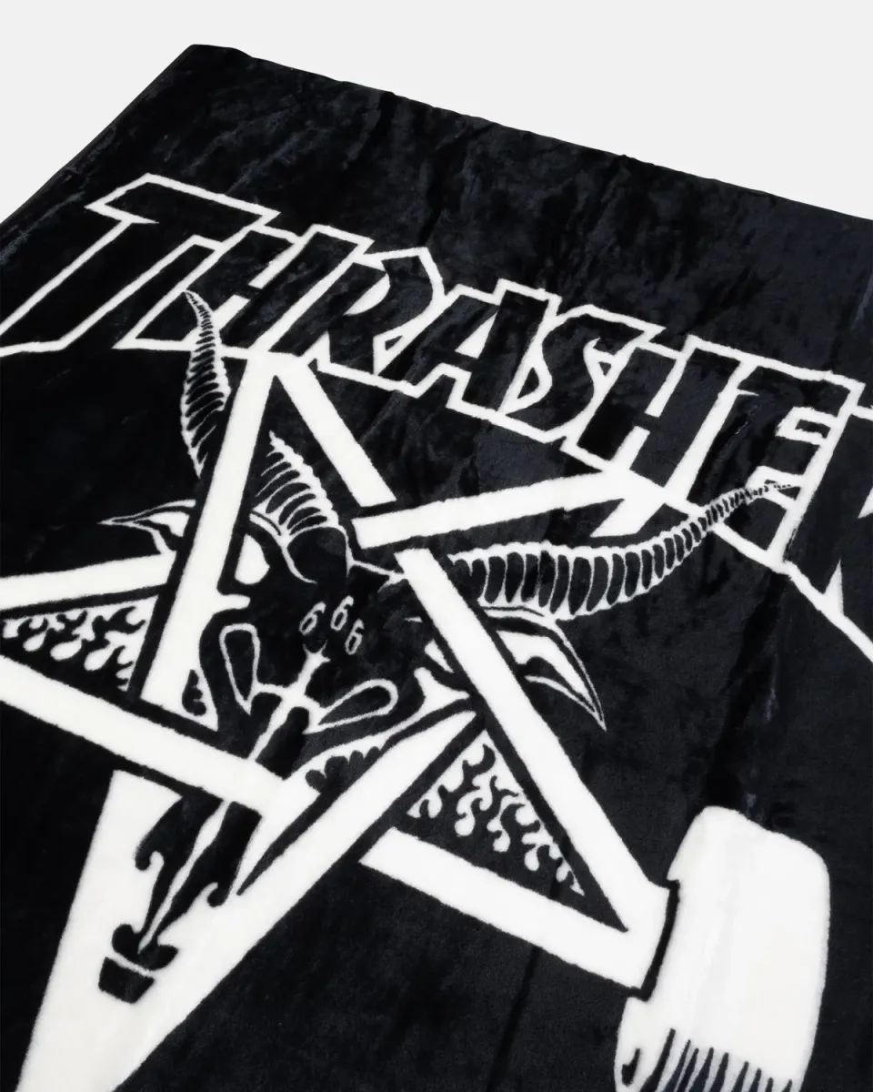 Thrasher Skategoat pledd svart 50x60 polyester