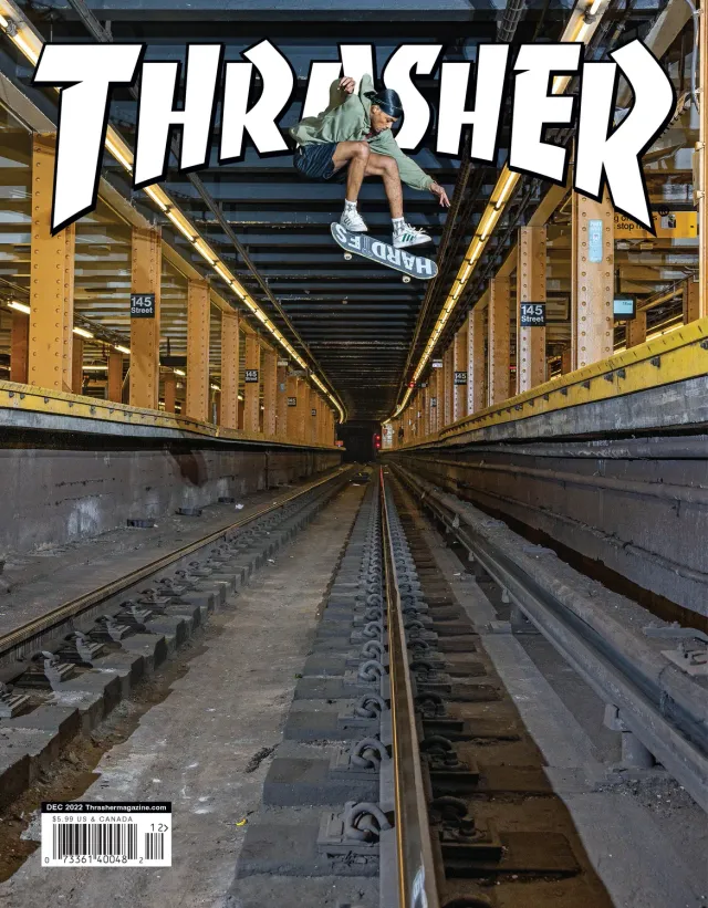 Thrasher Magazine desember 2022 bladet enkeltnummer skate