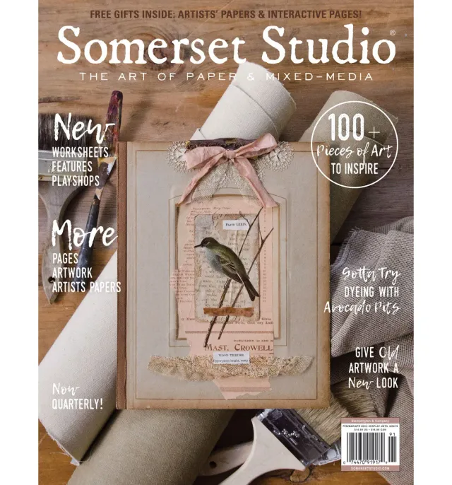 Stampington Somerset Studio Spring 2019 blad digital utgave mixed media