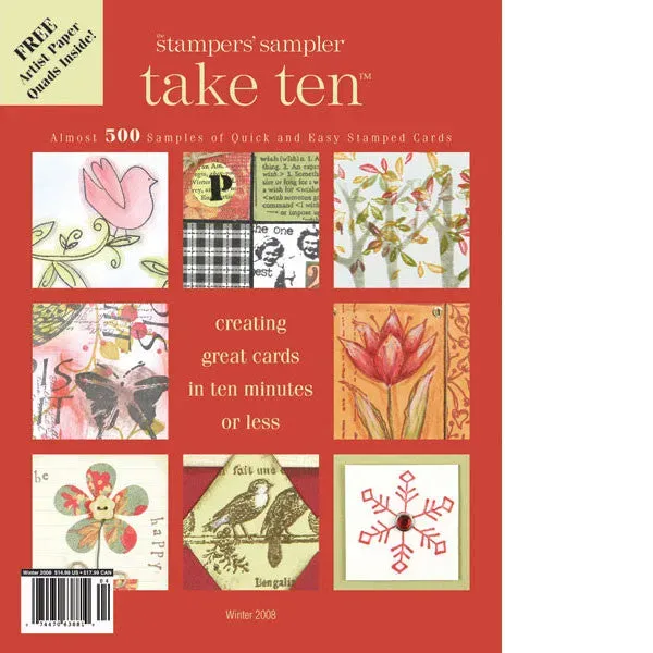 Stampington Take Ten Winter 2008 blad kortlaging 500 ideer