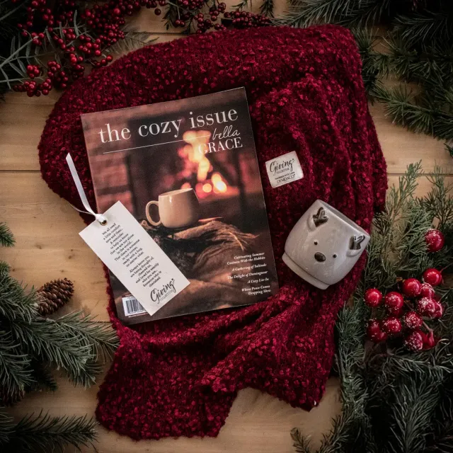 Stampington The Cozy Issue Volume 7 gavepakke sjal + lys