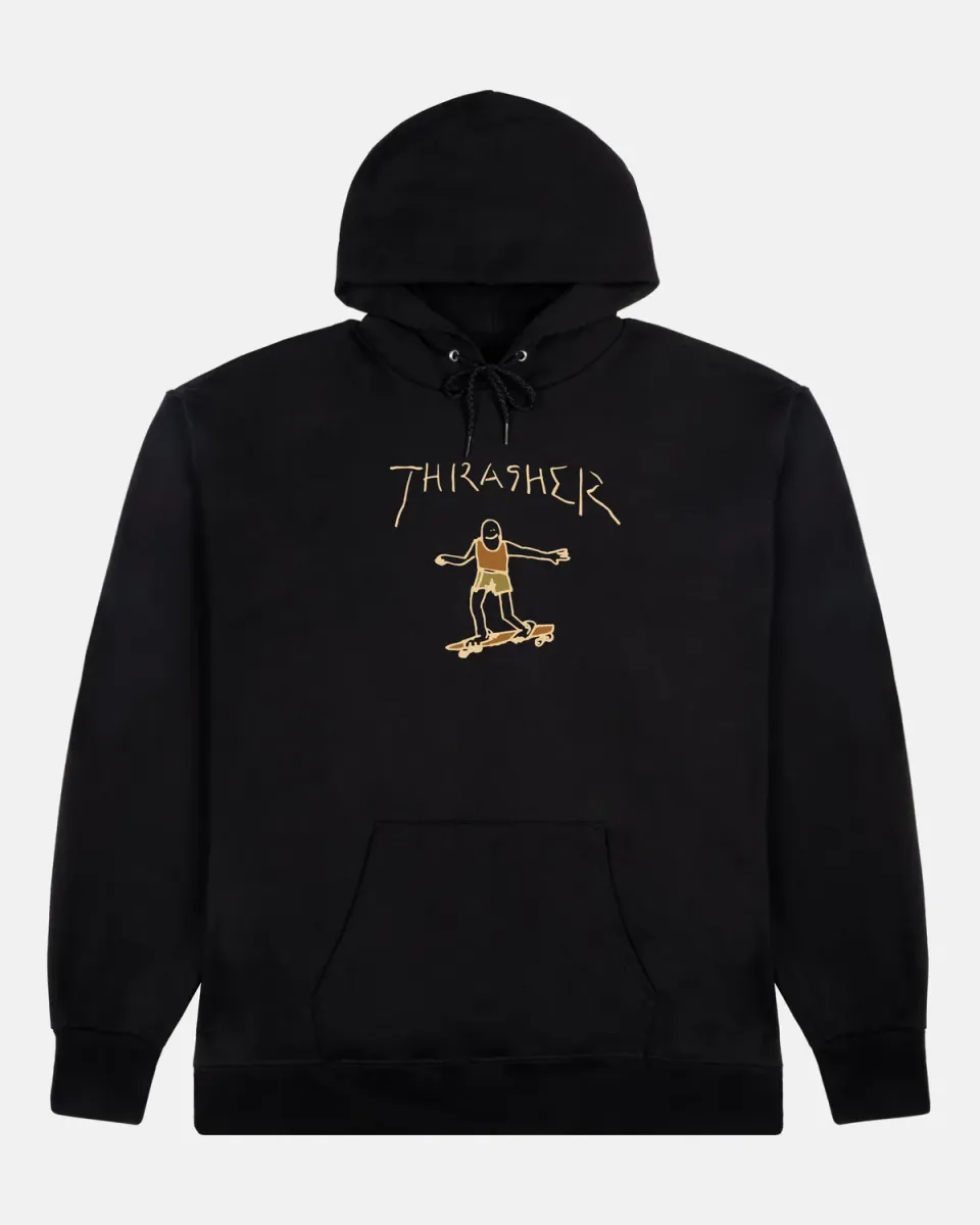 Thrasher Gonz hoodie svart/brun bomull