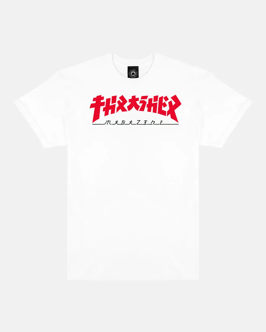Thrasher Godzilla t-skjorte hvit bomull