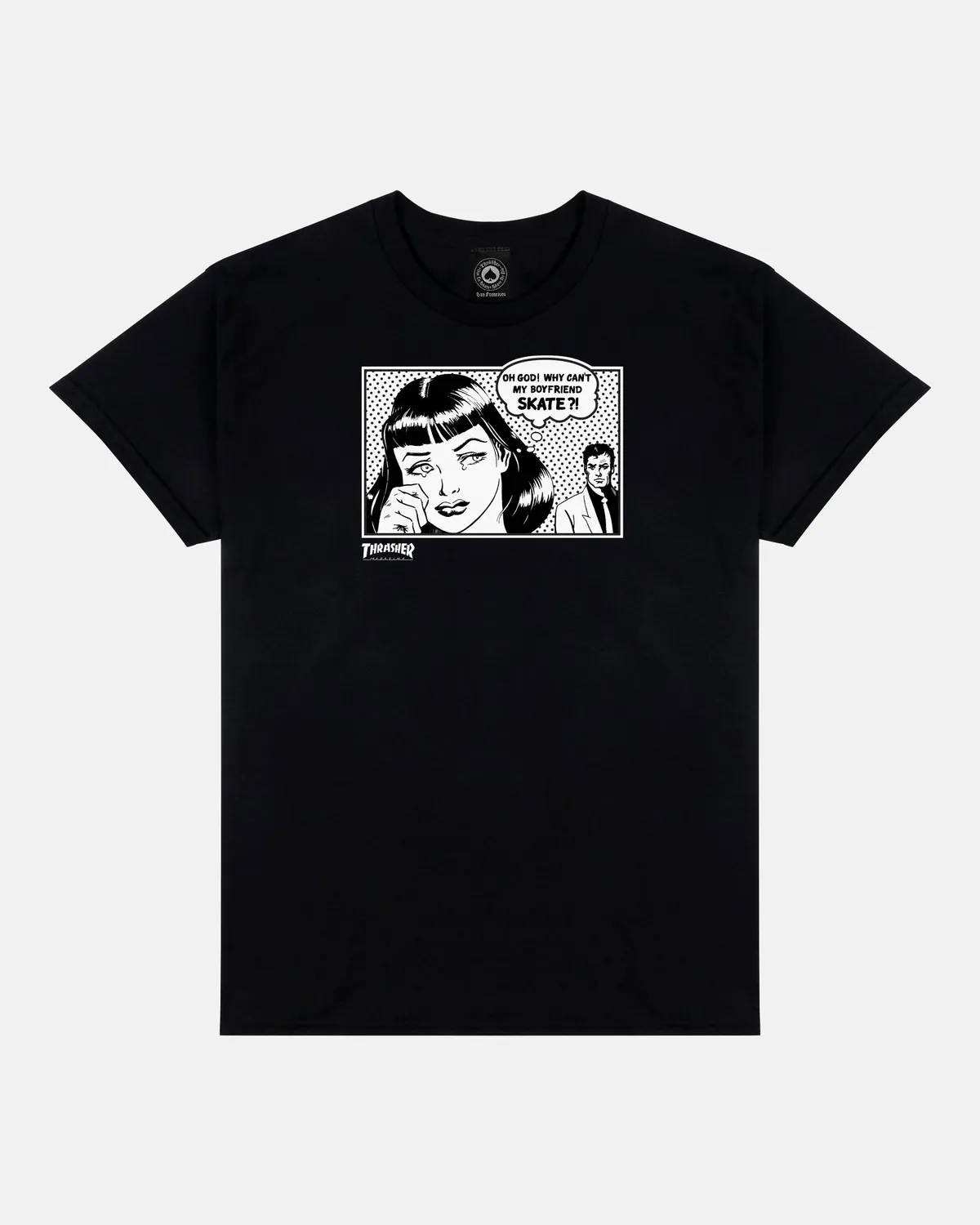 Thrasher Boyfriend t-skjorte svart bomull