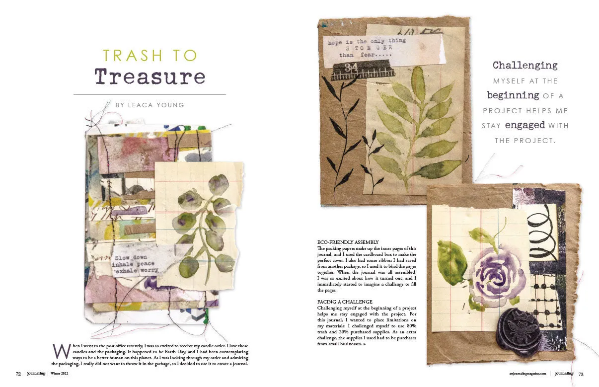 Stampington Art Journaling Winter 2022 blad PDF-nedlasting 144 sider