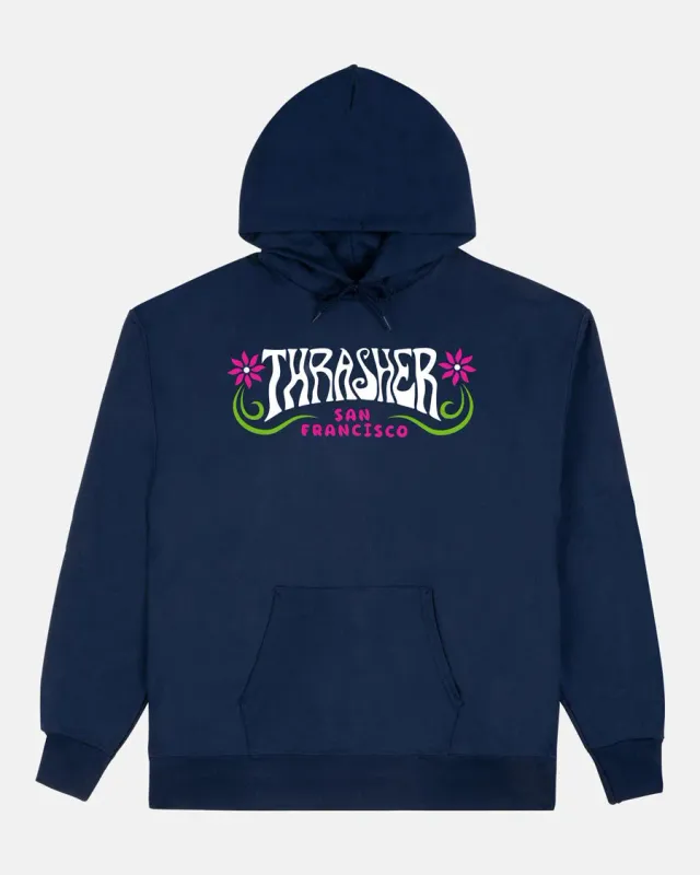 Thrasher Flower Power hettegenser marineblå