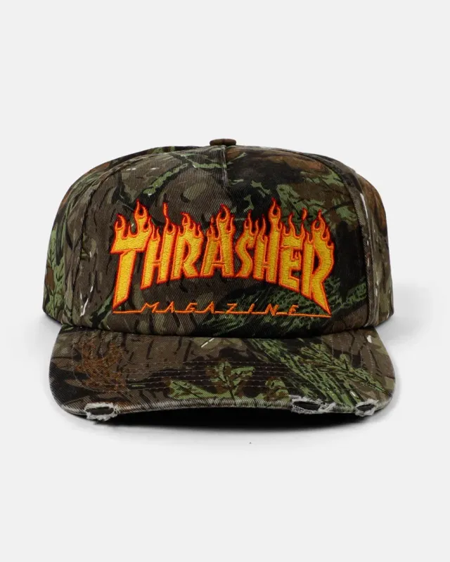 Thrasher Flame snapback caps camo bomull