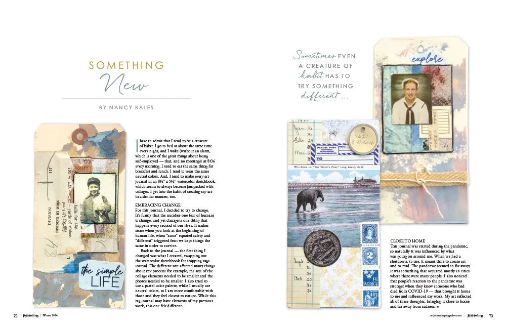 Stampington Art Journaling Winter 2024 blad PDF 144 sider
