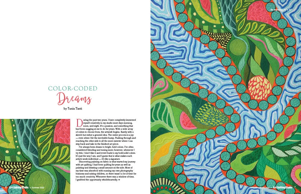 Stampington Art Quilting Studio Summer 2022 blad PDF