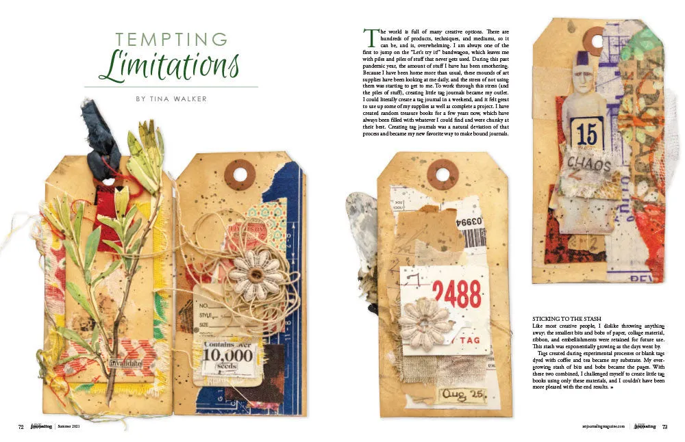 Stampington Art Journaling Summer 2021 blad kollasj og maling
