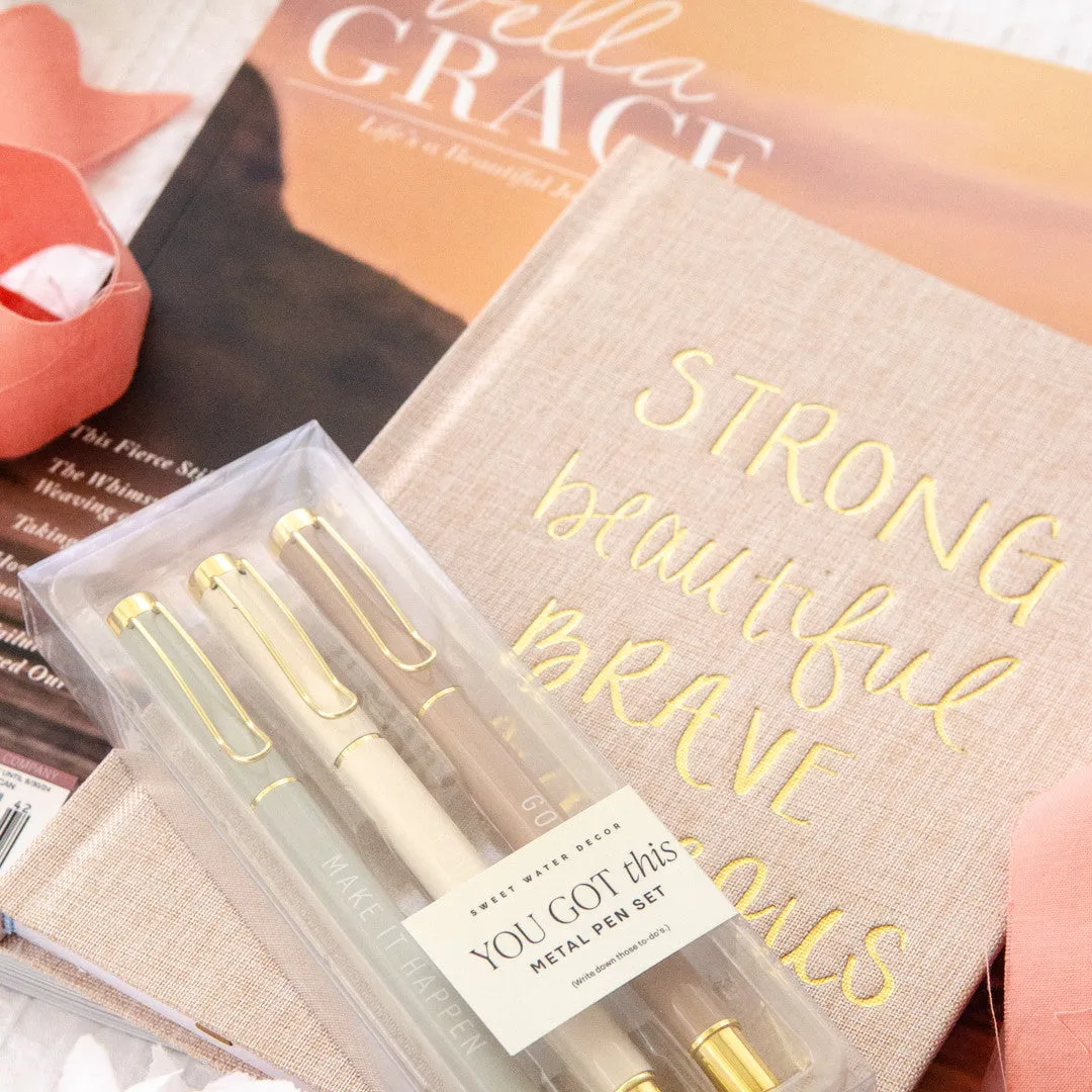 Stampington Bella Grace Strong Courageous pakke blad journal