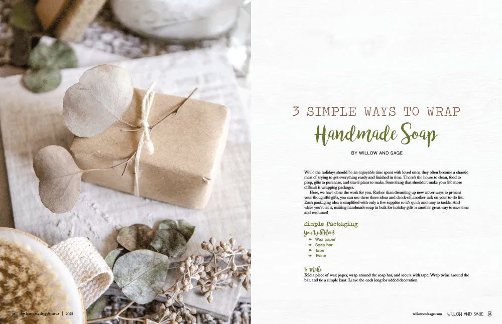 Stampington Handmade Gift Volume 1 blad julegaver såpe