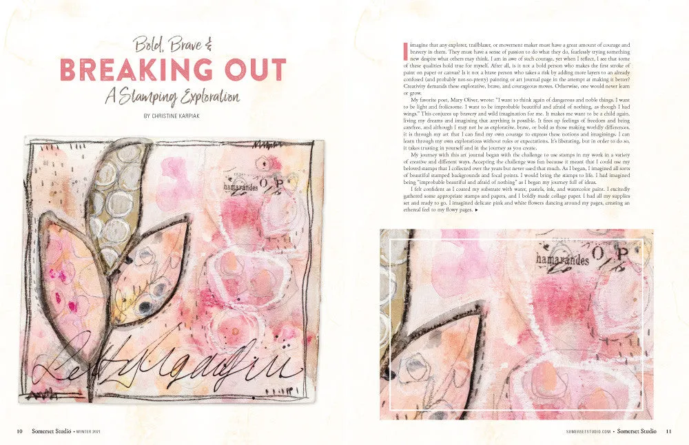 Stampington Somerset Studio Winter 2021 blad digital utgave mixed-media