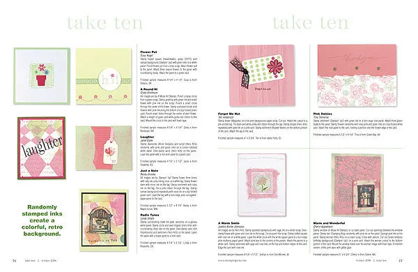 Stampington Take Ten Winter 2006 blad kortlaging